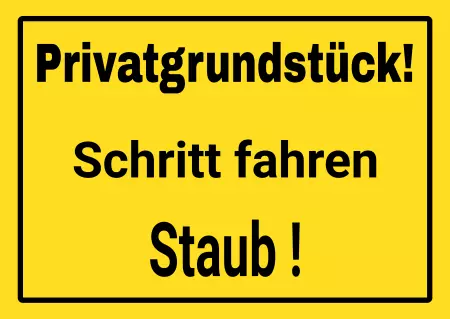 Hinweis Schriff fahren / STAUB Bild
