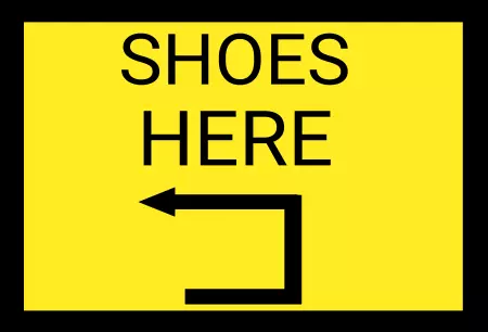 Hinweis Shoes here Bild