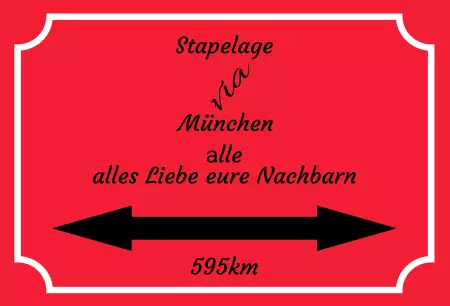 Hinweis Stapelage 595 km Bild