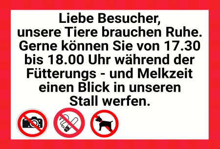 Hinweis Tiere brauchen Ruhe Bild