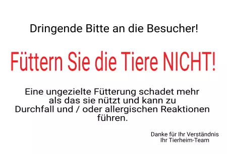 Hinweis Tiere nicht füttern! Bild