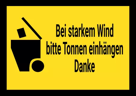 Hinweis Tonnen einhängen Bild