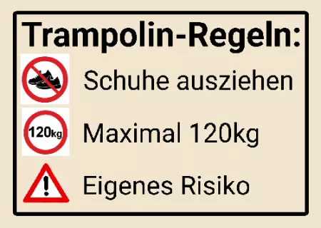 Hinweis Trampolin Regeln Bild