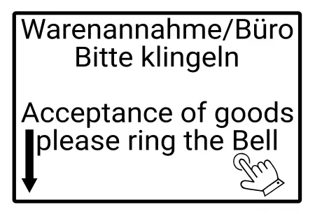Hinweis Warenannahme Bild