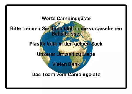 Hinweis Werte Campinggäste, ... Bild