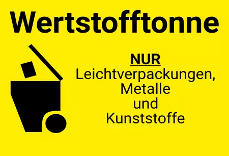 Hinweis Wertstofftonne Bild