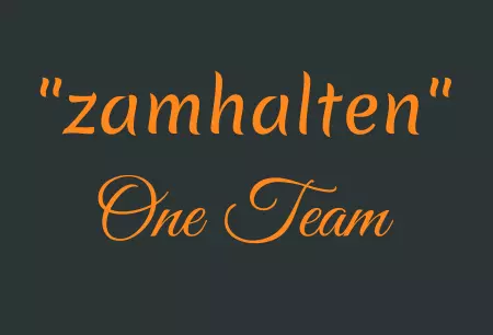 Hinweis zammhalten - One Team Bild